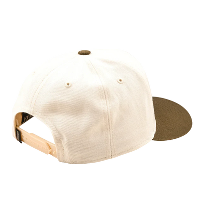 Curved SnapBack Hat Stamp Vintage White/Olive