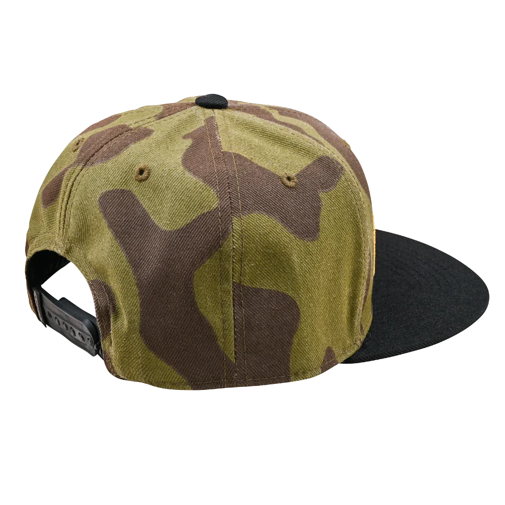 Flat Bill Snapback Fade Out Olive Camo